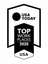 USA Today badge with text: "USA Today," "TOP," and "USA" inside a shield-like shape.