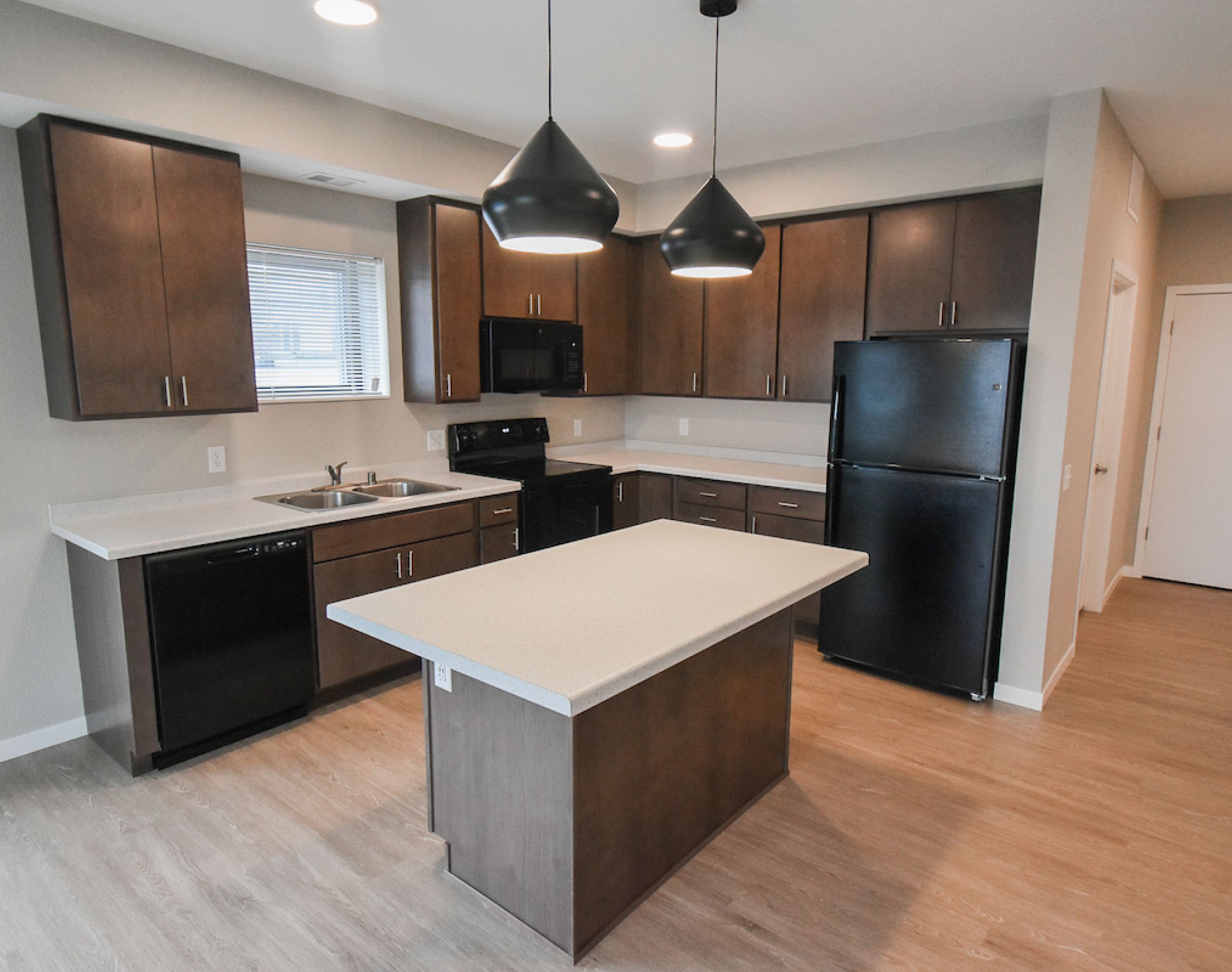 open layout kitchen at verdant apartments